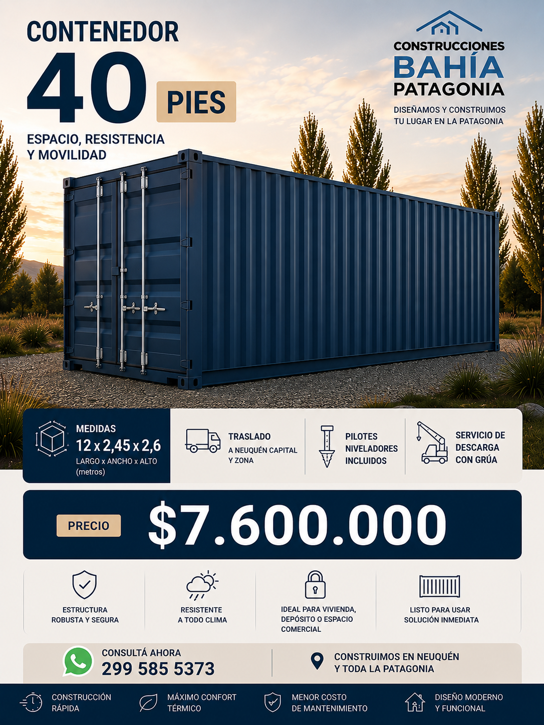 Contenedor 40 pies habitable